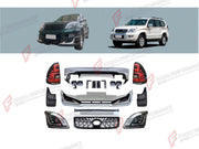 BODY KIT for TOYOTA LAND CRUISER PRADO 120 2002 - 2009 FORZA PERFORMANCE custom fit TRD Style
Set includes:

Front Bumper Assembly
Front Grille
Headlights
Tail Lights
Rear Bumper Assembly
Exhaust Tips
Material: Plastic

NOTE: Professional installation is required.