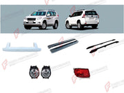 BODY KIT for TOYOTA LAND CRUISER PRADO 150 2009 - 2016

Set includes:
Front Bumper
Side Steps
Roof Rack Side Rails
Fog Lights
Tail Lights

Material: Plastic

NOTE: Professional installation is required.