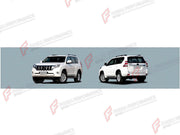 BODY KIT for TOYOTA LAND CRUISER PRADO 150 2009 - 2016

Set includes:
Front Bumper
Rear Bumper
Side Steps
Trailer Hitch Ball Hook
Spare Tire Carrier
Roof Rack Side Rails

Material: Plastic

NOTE: Professional installation is required.