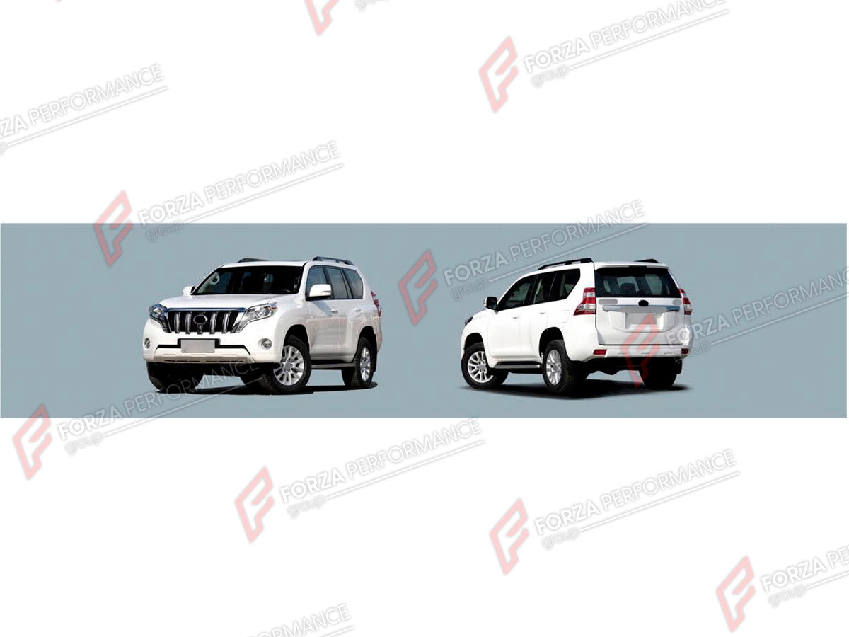 BODY KIT for TOYOTA LAND CRUISER PRADO 150 2009 - 2016

Set includes:
Front Bumper
Front Grille
Hood Panel Trim
Fog Lights
Fog Lights Covers

Material: Plastic

NOTE: Professional installation is required.