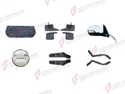 BODY KIT for TOYOTA LAND CRUISER PRADO 150 2009 - 2016

Set includes:
Hood Sound Insulation Mat
Mud Flaps
Side Mirror Covers
Spare Wheel Tire Cover
Front Bumper Bracket
Rear Bumper Bracket

Material: Plastic

NOTE: Professional installation is required.