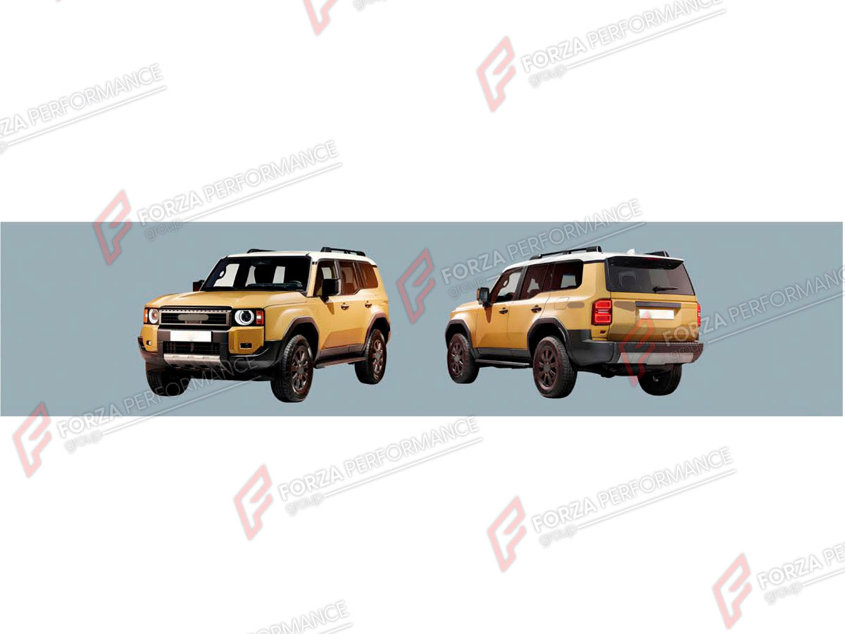BODY KIT for TOYOTA LAND CRUISER PRADO 250 2023+

Set includes:
Roof Light Bar
Front Grille
Body Side Door Moldings
Fender Flares
Roof Rack Bar Luggage
Tail Lights
Rear Tailgate Light Bar

Material: Plastic

NOTE: Professional installation is required.