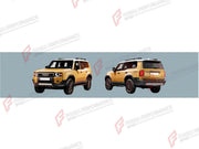BODY KIT for TOYOTA LAND CRUISER PRADO 250 2023+

Set includes:
Roof Light Bar
Front Grille
Body Side Door Moldings
Fender Flares
Roof Rack Bar Luggage
Tail Lights
Rear Tailgate Light Bar

Material: Plastic

NOTE: Professional installation is required.