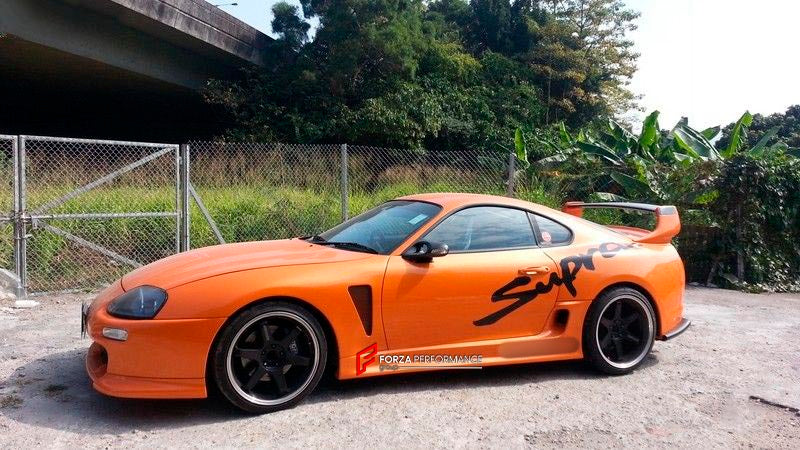 BODY KIT for TOYOTA SUPRA JZA80 3000GT TR STYLE

Set includes:
Front Bumper
Rear Bumper
Side Skirt
Front Fender
Rear Fender

Material: 