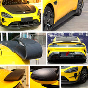 CARBON BODY KIT for XIAOMI SU7 2024+

Set includes:

Front Lip

Front Bumper Trims
Hood/Bonnet
Side Mirror Covers
Side Skirts

Rear Spoiler
Rear Diffuser

Material: Carbon Fiber

Note: Professional installation is required.