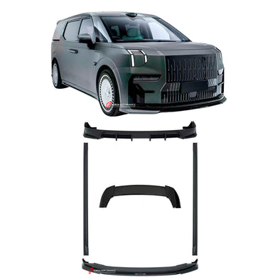 BODY KIT FOR ZEEKR 009 2022+

Set includes:
Front Lip

Side Skirt
Roof Spoiler
Rear Diffuser

Material: Plastic

NOTE: Professional installation is required
