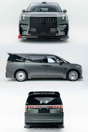 BODY KIT FOR ZEEKR 009 2022+

Set includes:
Front Lip

Side Skirt
Roof Spoiler
Rear Diffuser

Material: Plastic

NOTE: Professional installation is required