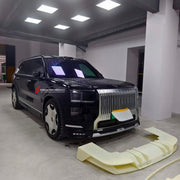 WIDE BODY KIT for Zeekr 9X 2025+
Set includes:

Front Lip
Front Bumper Side Trims
Headlights Covers
Hood Scoop
Front Fender Flares
Side Skirts
Rear Fender Flares
Roof Spoiler
Trunk Spoiler
Rear Diffuser
Material: Plastic PP
Renegade RNG Design

NOTE: Professional installation is required.