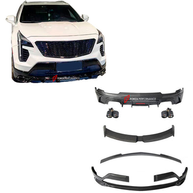 BODY KIT for CADILLAC XT4 2019

Set includes:

Front Lip
Roof Spoiler
Lip Spoiler
Rear Diffuser
Exhaust Tips

Material: PP Plastic

NOTE: Professional installation is required.