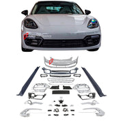 BODY KIT for PORSCHE PANAMERA 971 2017 - 2024

Set includes:

Front Bumper Assembly
Side Skirts
Rear Diffuser

Material: Plastic

NOTE: Professional installation is required. Factory LED DRL must be reused