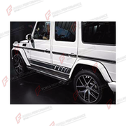 BODY SIDE DOOR STICKERS for Mercedes-Benz G-Class W464 2019 - 2024
Set includes:

Body Side Door Stickers
Material: Plastic

NOTE: Professional installation is required.