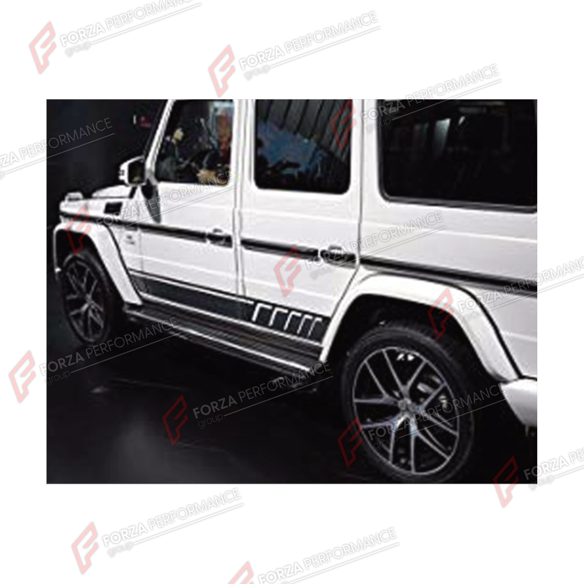 BODY SIDE DOOR STICKERS for Mercedes-Benz G-Class W464 2019 - 2024
Set includes:

Body Side Door Stickers
Material: Plastic

NOTE: Professional installation is required.