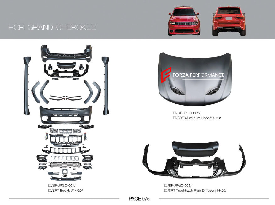 SRT STYLE BODY KIT FOR JEEP GRAND CHEROKEE 2014-2020