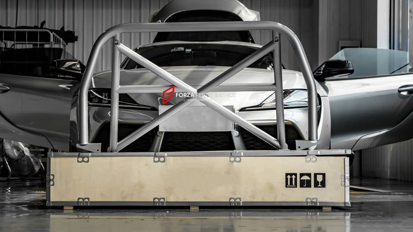BOLT-ON ROLL CAGE for TOYOTA SUPRA A90 2019+

Set includes:

Roll Bar

Weight: 12.5 kg (27.55 lbs)

Material: Chromoly Alloy Steel

Note: Professional installation is require