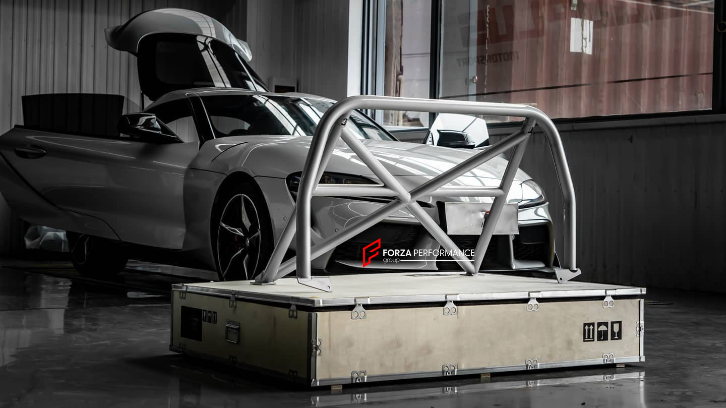 BOLT-ON ROLL CAGE for TOYOTA SUPRA A90 2019+

Set includes:

Roll Bar

Weight: 12.5 kg (27.55 lbs)

Material: Chromoly Alloy Steel

Note: Professional installation is require