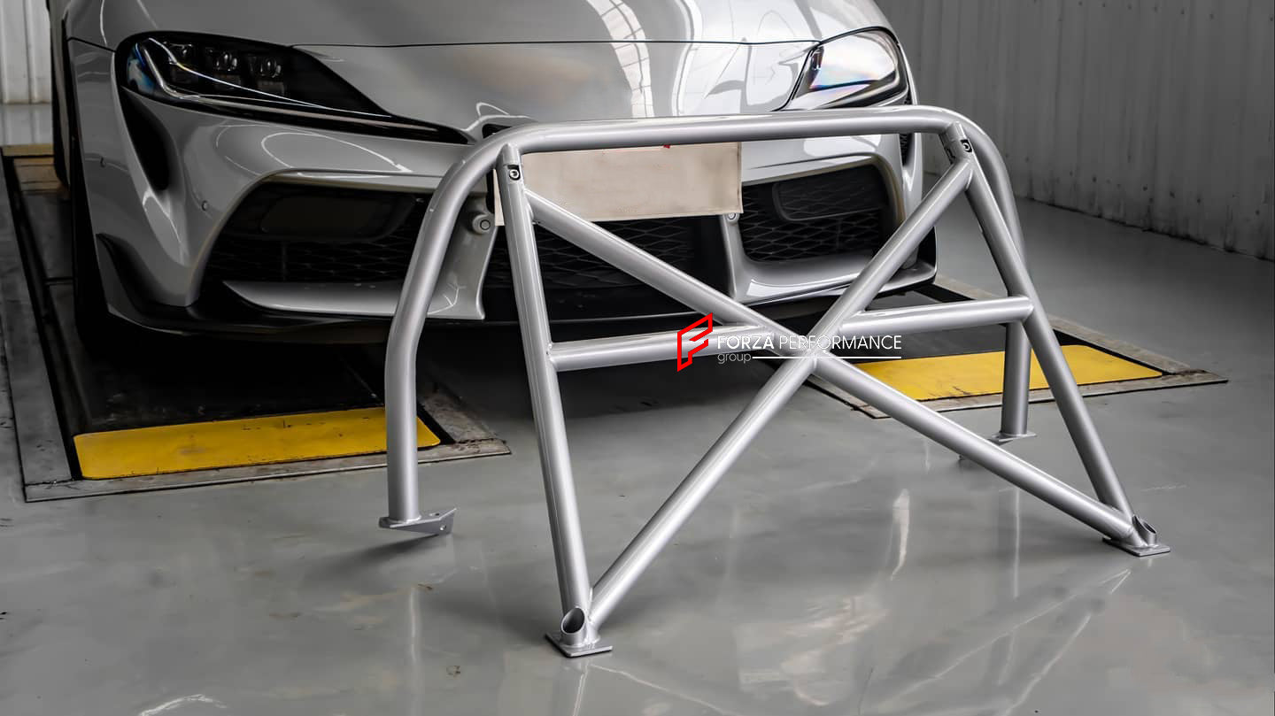 BOLT-ON ROLL CAGE for TOYOTA SUPRA A90 2019+

Set includes:

Roll Bar

Weight: 12.5 kg (27.55 lbs)

Material: Chromoly Alloy Steel

Note: Professional installation is require