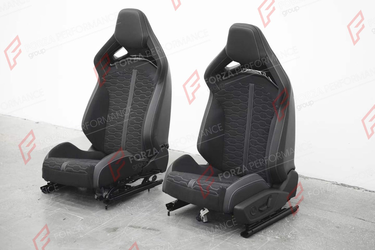 BUCKET SEATS LWCB for AUDI A3 S3 RS3 Q3 A4 S4 RS4 A5 S5 RS5 Q5 SQ5 A6 S6 RS6 A7 S7 RS7 A8 S8 Q7 SQ7 Q8 SQ8 RSQ8 E-TRON GT TT TTS TT RS R8

A single seat can be sold, purchasing a pair is not required.

All bucket seats photos on our website are real images of the actual product.

We produce custom bucket seats for every Audi models. We offer fully customizable options.

Custom Options:

Cushion Inserts: Custom Design
Finishing Options: Alcantara, Leather, Cloth
Logo Options: Custom Logo by your request
Stit
