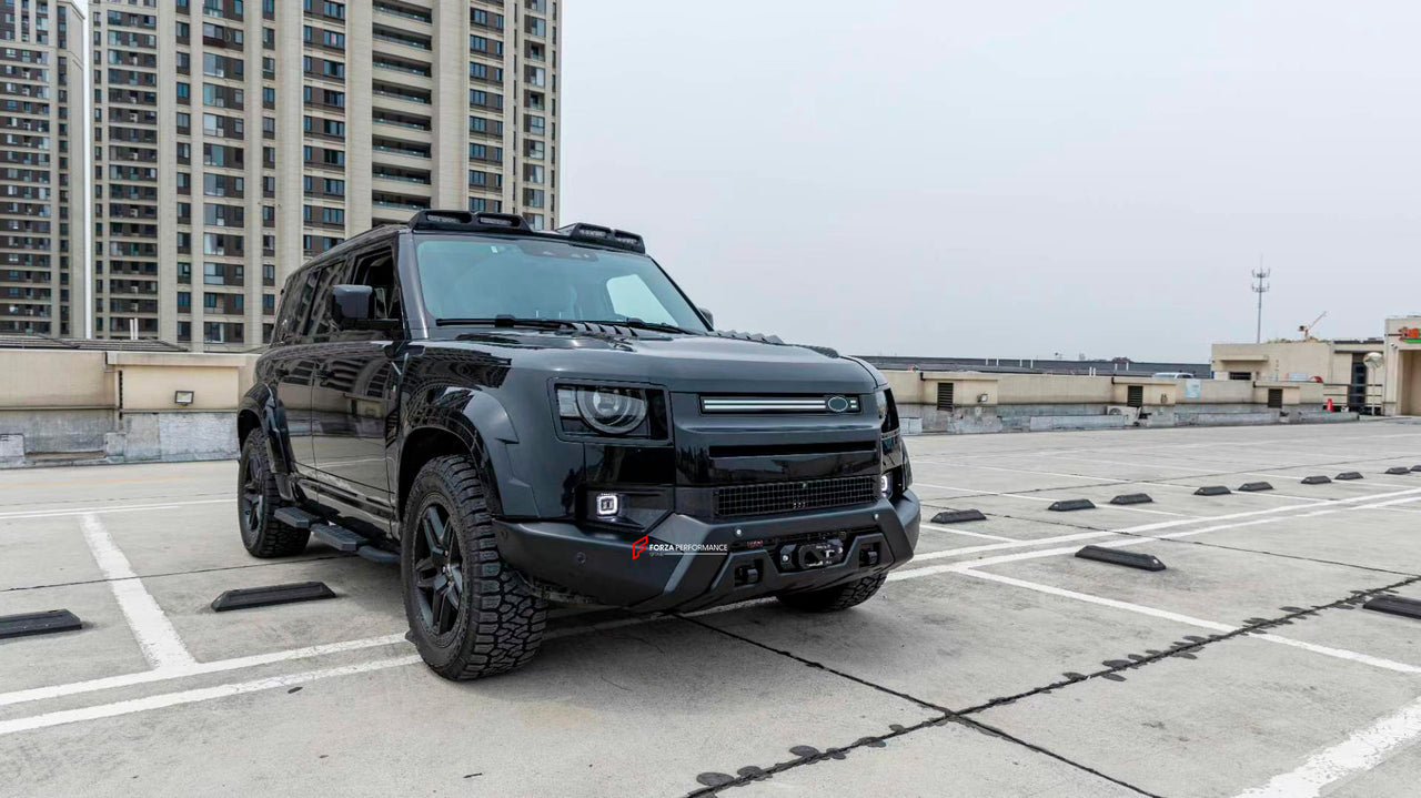 ALUMINUM FRONT WINCH BUMPER for LAND ROVER DEFENDER L663 2019+

Set includes:
Front Winch Bumper

Material: Aluminum
Note: Professional installation is required