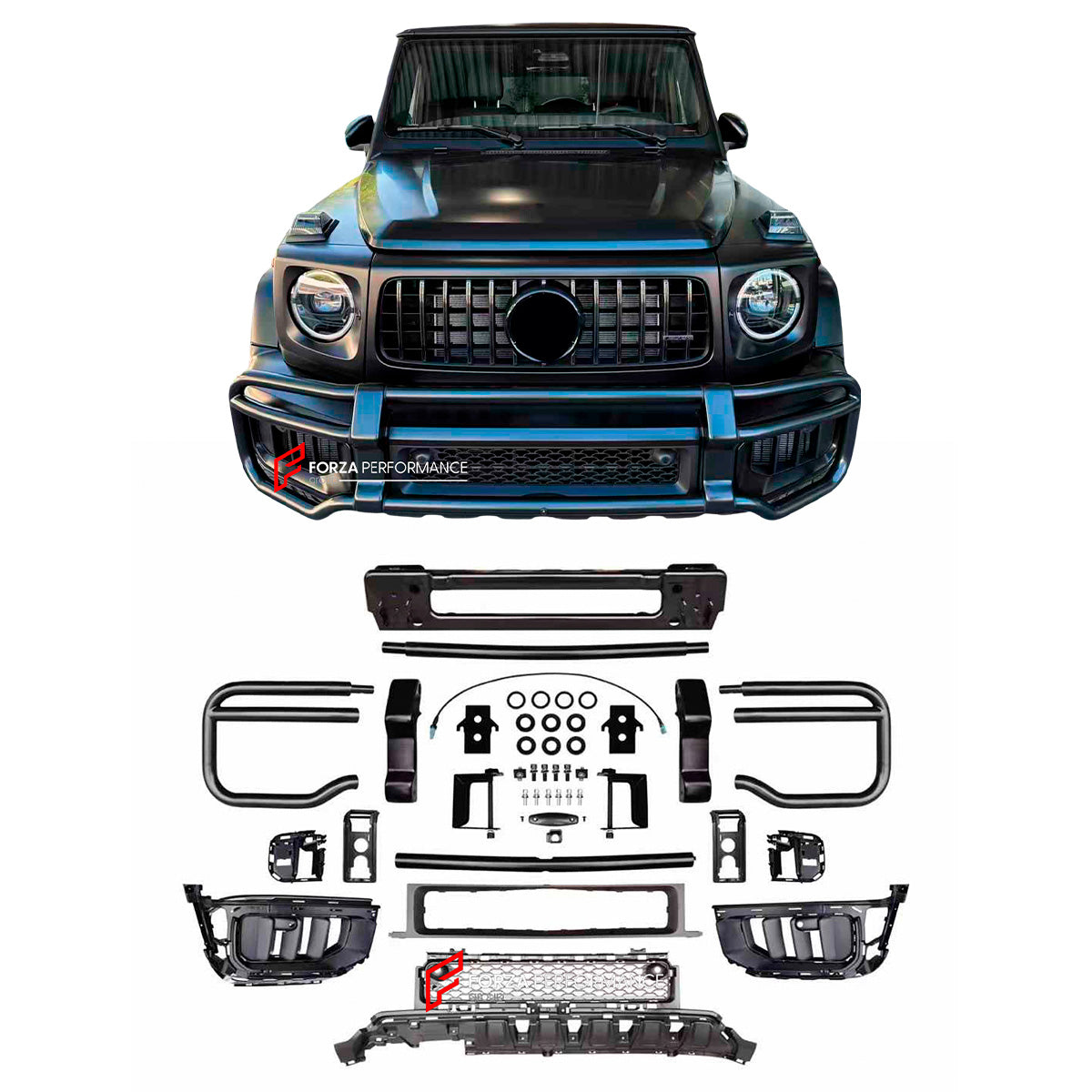 BULLBAR for MERCEDES-BENZ G63 AMG W465 2024+

Set includes:

Bullbar

Material: Steel

NOTE: Professional installation is required