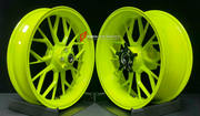 We manufacture premium quality forged motorcycle wheels rims for BMW S1000RR in any design, size, color.

Wheel sizes (motorcycle spec):

Front: 3.5 x 17

Rear: 5.5 x 17

Weight:

Front: 4.35 kg (9.59 lbs)

Rear: 5.23 kg (11.53 lbs)

Finish: Neon Yellow
