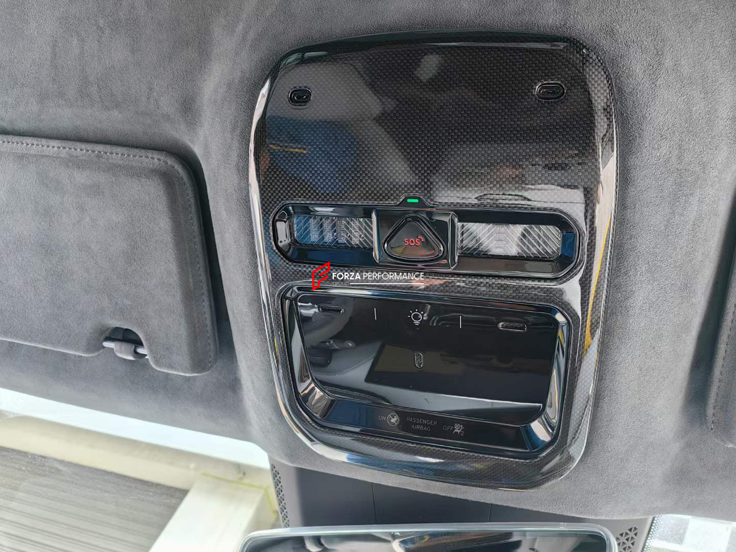 DRY CARBON INTERIOR KIT for LOTUS ELETRE  Set includes:  Front Doors Panel Covers Rear Doors Panel Covers Window Switch Covers Center Console Box Cover Light Frame Control Panel Cover Door Seals