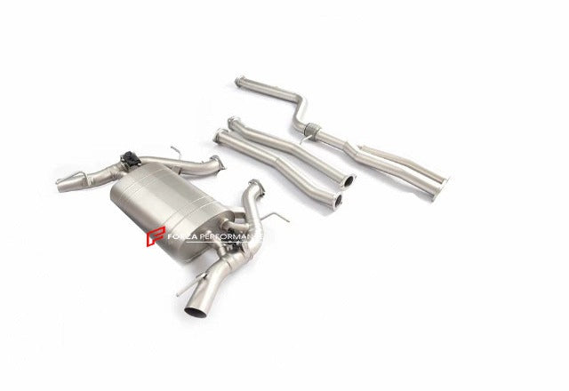 VALVED EXHAUST CATBACK MUFFLER for CADILLAC CT4 2.0T 2019+  Valved exhaust, meaning that has remote, controlled valves - allowing a switch between an aggressive loud sports sound and a sound that is closer to the OEM sound.  Set includes:  Center Pipes Muffler with valves Valve control box with remote control (you may also reuse your factory exhaust valve motors