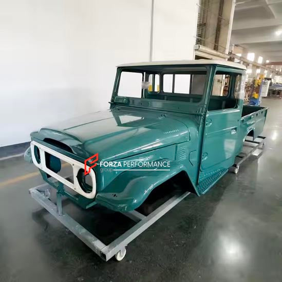 CAR BODY SHELL for LAND CRUISER 40 SERIES FJ40 FJ45 FJ43 HJ45 BJ40 FJ47 1960 - 1984

Set includes:

Body Shell
Front Grille Cover
Front Hood / Bonnet
Dashboard
Front Fenders
Doors
Rear Fenders
Rear Hood / Bonnet
Rear Bumper

Material: Steel.

Warranty: 1 year, unlimited mileage warranty

NOTE: Professional installation is required.