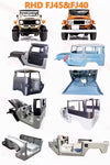 CAR BODY SHELL for LAND CRUISER 40 SERIES FJ40 FJ45 FJ43 HJ45 BJ40 FJ47 1960 - 1984

Set includes:

Body Shell
Front Grille Cover
Front Hood / Bonnet
Dashboard
Front Fenders
Doors
Rear Fenders
Rear Hood / Bonnet
Rear Bumper

Material: Steel.

Warranty: 1 year, unlimited mileage warranty

NOTE: Professional installation is required.