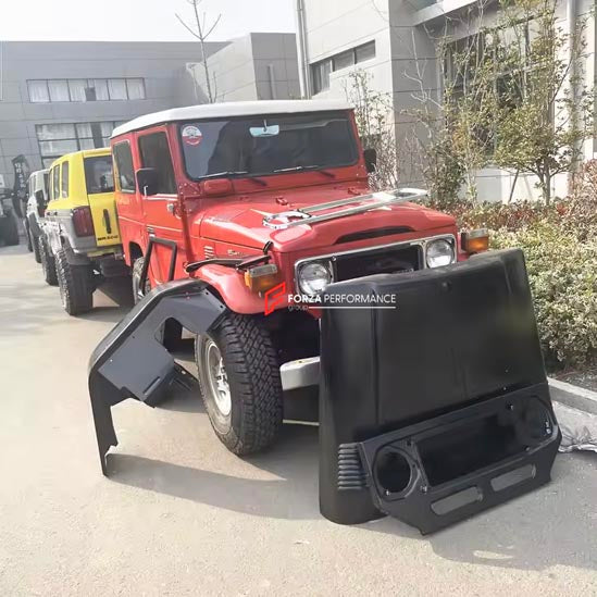 CAR BODY SHELL for LAND CRUISER 40 SERIES FJ40 FJ45 FJ43 HJ45 BJ40 FJ47 1960 - 1984

Set includes:

Body Shell
Front Grille Cover
Front Hood / Bonnet
Dashboard
Front Fenders
Doors
Rear Fenders
Rear Hood / Bonnet
Rear Bumper

Material: Steel.

Warranty: 1 year, unlimited mileage warranty

NOTE: Professional installation is required.