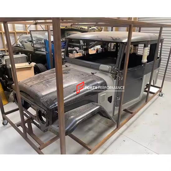 CAR BODY SHELL for LAND CRUISER 40 SERIES FJ40 FJ45 FJ43 HJ45 BJ40 FJ47 1960 - 1984

Set includes:

Body Shell
Front Grille Cover
Front Hood / Bonnet
Dashboard
Front Fenders
Doors
Rear Fenders
Rear Hood / Bonnet
Rear Bumper

Material: Steel.

Warranty: 1 year, unlimited mileage warranty

NOTE: Professional installation is required.