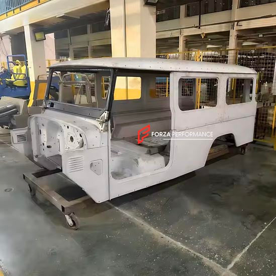 CAR BODY SHELL for LAND CRUISER 40 SERIES FJ40 FJ45 FJ43 HJ45 BJ40 FJ47 1960 - 1984

Set includes:

Body Shell
Front Grille Cover
Front Hood / Bonnet
Dashboard
Front Fenders
Doors
Rear Fenders
Rear Hood / Bonnet
Rear Bumper

Material: Steel.

Warranty: 1 year, unlimited mileage warranty

NOTE: Professional installation is required.