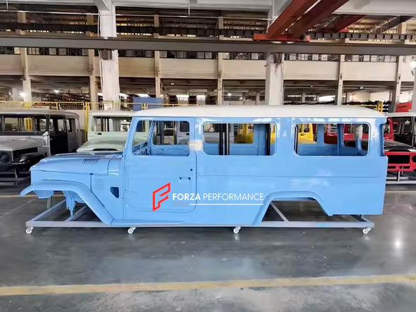 CAR BODY SHELL for LAND CRUISER 40 SERIES FJ40 FJ45 FJ43 HJ45 BJ40 FJ47 1960 - 1984

Set includes:

Body Shell
Front Grille Cover
Front Hood / Bonnet
Dashboard
Front Fenders
Doors
Rear Fenders
Rear Hood / Bonnet
Rear Bumper

Material: Steel.

Warranty: 1 year, unlimited mileage warranty

NOTE: Professional installation is required.