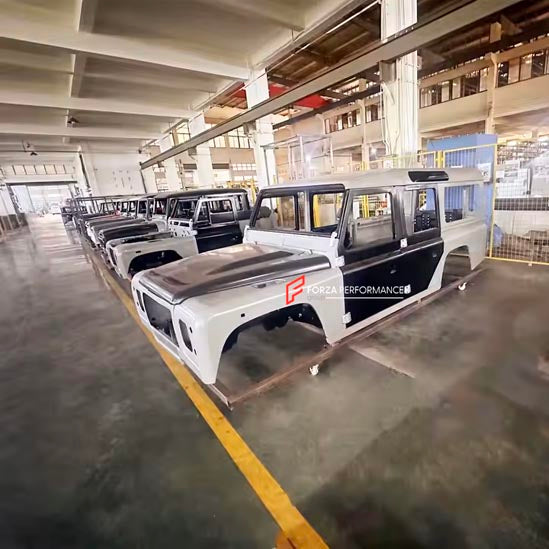 CAR BODY SHELL for LAND ROVER DEFENDER 90 110 130 L315 L316 1983 - 2016

Set includes:

Body Shell
Front Grille Cover
Front Hood / Bonnet
Dashboard
Front Fenders
Doors
Rear Fenders
Rear Hood / Bonnet
Rear Bumper

Material: Steel.

Warranty: 1 year, unlimited mileage warranty

NOTE: Professional installation is required.