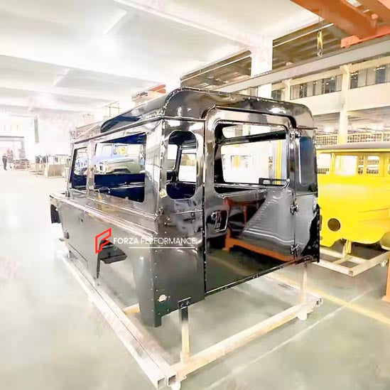 CAR BODY SHELL for LAND ROVER DEFENDER 90 110 130 L315 L316 1983 - 2016

Set includes:

Body Shell
Front Grille Cover
Front Hood / Bonnet
Dashboard
Front Fenders
Doors
Rear Fenders
Rear Hood / Bonnet
Rear Bumper

Material: Steel.

Warranty: 1 year, unlimited mileage warranty

NOTE: Professional installation is required.