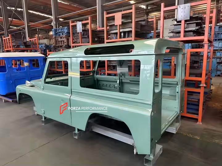 CAR BODY SHELL for LAND ROVER DEFENDER 90 110 130 L315 L316 1983 - 2016

Set includes:

Body Shell
Front Grille Cover
Front Hood / Bonnet
Dashboard
Front Fenders
Doors
Rear Fenders
Rear Hood / Bonnet
Rear Bumper

Material: Steel.

Warranty: 1 year, unlimited mileage warranty

NOTE: Professional installation is required.