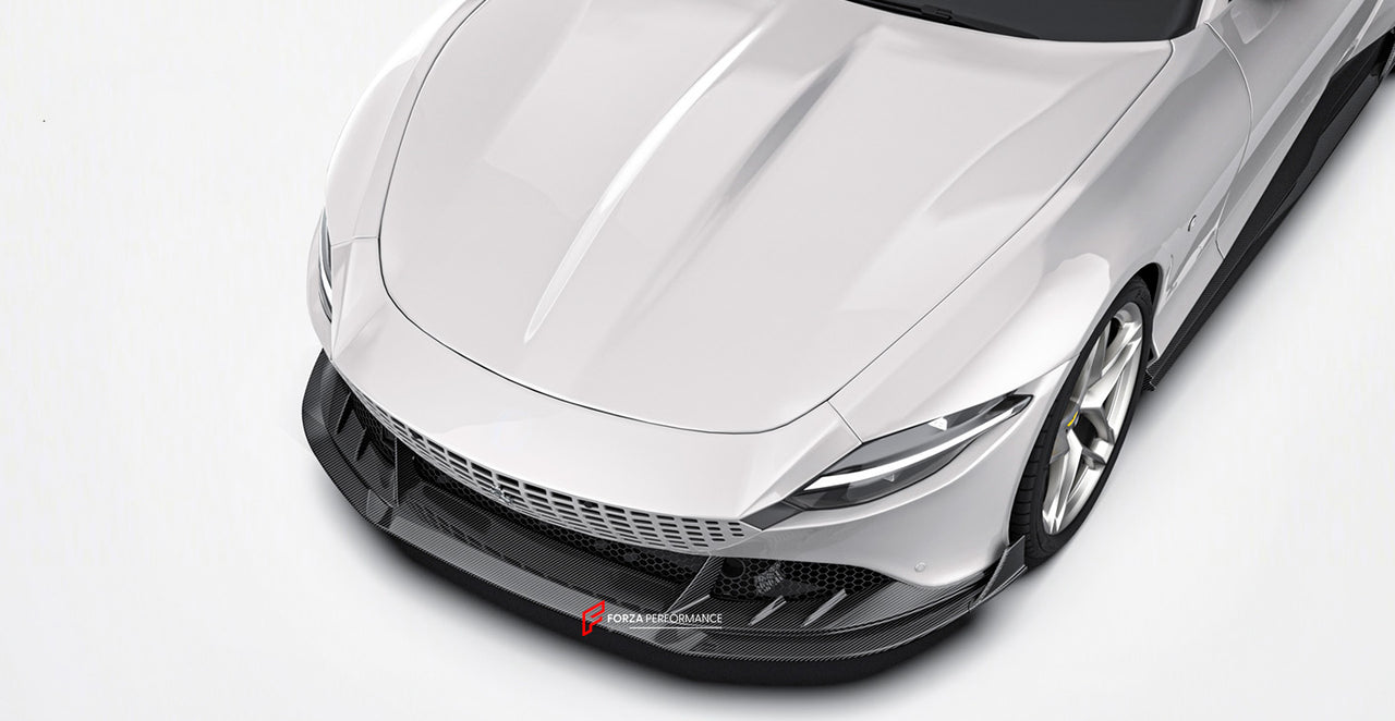 CARBON AERO KIT for FERRARI ROMA 2019+

Set includes:

Front Lip
Side Skirts
Rear Spoiler
Rear Diffuser

Material: Dry Carbon

NOTE: Professional installation is required

Payment ►
Visa

Mastercard

PayPal with a credit card (add 4.4% at checkout)
Payoneer
Cryptocurrency
Shipment ►
By express DHL/UPS/TNT/FedEx
To local international airport
Special line by air
Special line by sea
To Europe and the UK by train

Please let us know which shipping option you prefer.