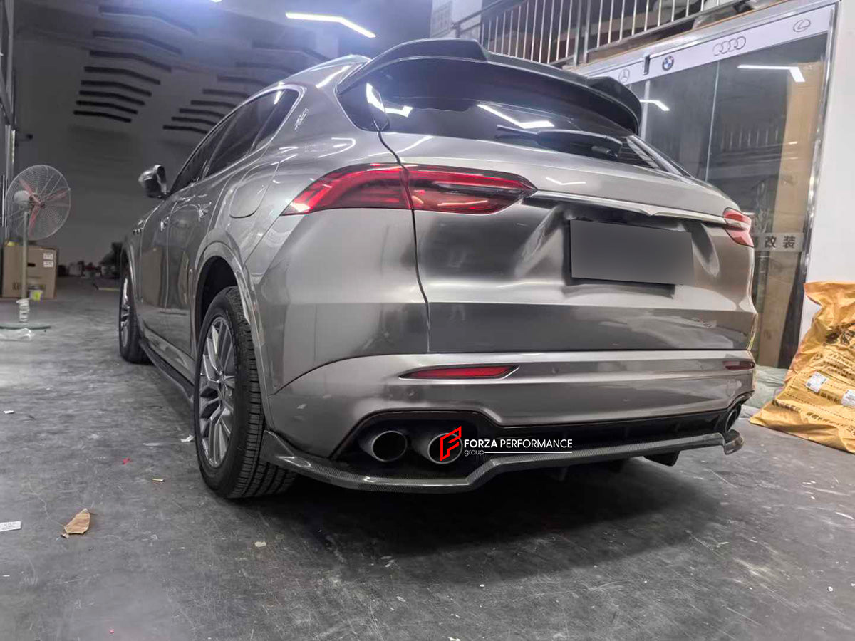 CARBON AERO KIT for MASERATI GRECALE 2022+

Set includes:
Front Lip
Side Skirt
Rear diffuser
Roof Spoiler

Material: Carbon Fiber

Note: Professional installation is required.
