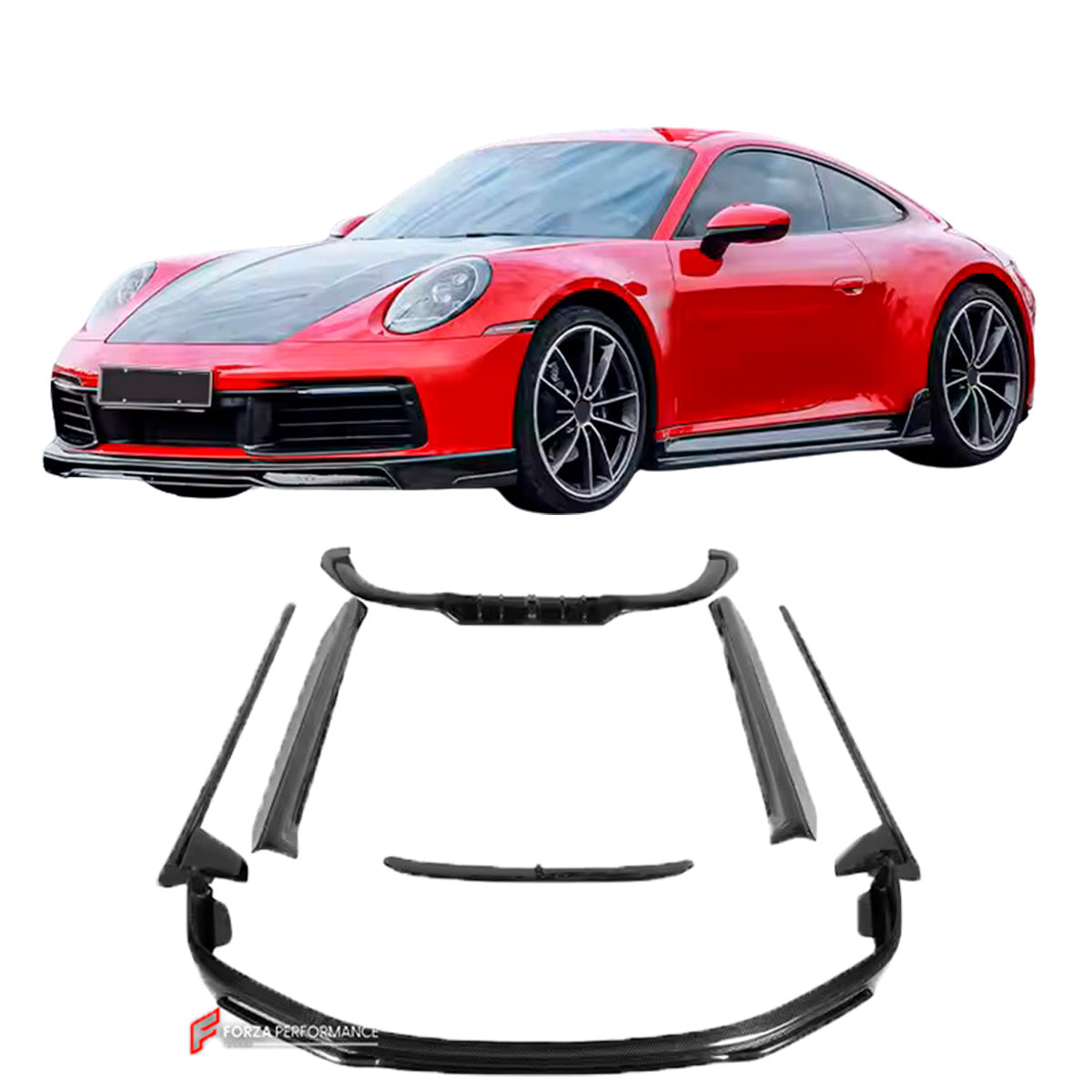 CARBON AERO KIT for PORSCHE 911 992 CARRERA S
Set includes:
Front Lip
Side Skirts
Rear Diffuser
Material: Carbon Fiber
NOTE: Professional installation is required
CONTACT US FOR PRICING
