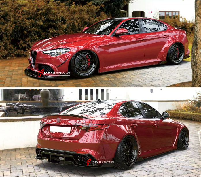 CARBON WIDE BODY KIT for ALFA ROMEO GIULIA 2016+

Set Include:

Front Lip

Front Bumper
Fenders
Side Skirts
Rear Spoiler
Rear Diffuser

Material: Carbon


Note: Professional installation is required.

Why “Contact Us for Pricing”?

We don’t display fixed prices because our goal is to offer you the most competitive deal possible. Product costs often decrease over time, and by requesting a quote, you’ll receive our most up-to-date price on market.

SECURED PAYMENT METHODS&nbsp;
PayPal (+4.4% fee)
Visa / Maste