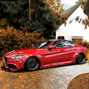 CARBON WIDE BODY KIT for ALFA ROMEO GIULIA 2016+

Set Include:

Front Lip
Front Bumper
Hood Bonnet
Fenders
Side Skirts
Rear Spoiler
Rear Diffuser
Material: Carbon

Note: Professional installation is required.