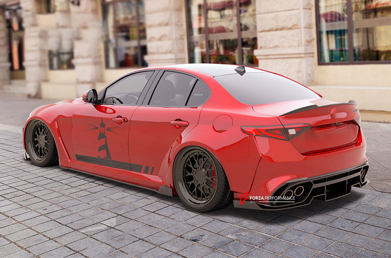 CARBON WIDE BODY KIT for ALFA ROMEO GIULIA 2016+

Set Include:

Front Lip

Front Bumper
Fenders
Side Skirts
Rear Spoiler
Rear Diffuser

Material: Carbon


Note: Professional installation is required.

Why “Contact Us for Pricing”?

We don’t display fixed prices because our goal is to offer you the most competitive deal possible. Product costs often decrease over time, and by requesting a quote, you’ll receive our most up-to-date price on market.

SECURED PAYMENT METHODS&nbsp;
PayPal (+4.4% fee)
Visa / Maste