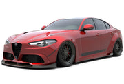 CARBON WIDE BODY KIT for ALFA ROMEO GIULIA 2016+

Set Include:

Front Lip
Front Bumper
Hood Bonnet
Fenders
Side Skirts
Rear Spoiler
Rear Diffuser
Material: Carbon

Note: Professional installation is required.