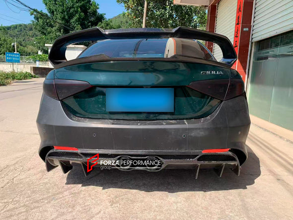 Gran Turismo Alleggerita Modificata GTAM style BODY KIT for ALFA ROMEO GIULIA 952 2015-2022

BODY KIT for ALFA ROMEO GIULIA 952 2015-2022

Set includes:

Front Bumper
Front Lip

Front Fenders
Hood
Side skirts

Rear fender flares

Rear bumper
Rear Spoiler
Rear deck lid spoiler
Exhaust system with tips

Material: FRP Fiberglass + Carbon fiber