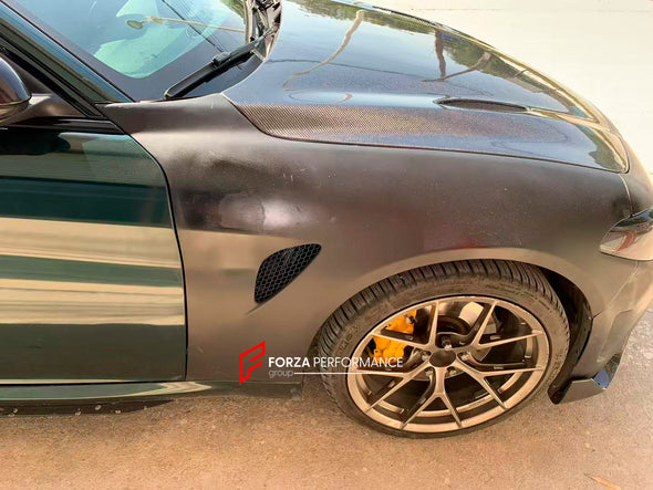 Gran Turismo Alleggerita Modificata GTAM style BODY KIT for ALFA ROMEO GIULIA 952 2015-2022

BODY KIT for ALFA ROMEO GIULIA 952 2015-2022

Set includes:

Front Bumper
Front Lip

Front Fenders
Hood
Side skirts

Rear fender flares

Rear bumper
Rear Spoiler
Rear deck lid spoiler
Exhaust system with tips

Material: FRP Fiberglass + Carbon fiber