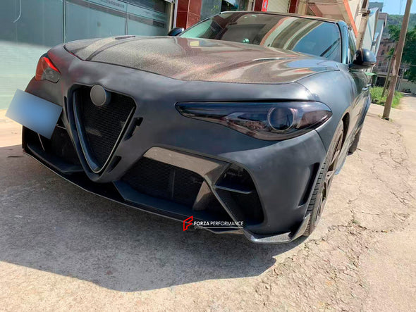 Gran Turismo Alleggerita Modificata GTAM style BODY KIT for ALFA ROMEO GIULIA 952 2015-2022

BODY KIT for ALFA ROMEO GIULIA 952 2015-2022

Set includes:

Front Bumper
Front Lip

Front Fenders
Hood
Side skirts

Rear fender flares

Rear bumper
Rear Spoiler
Rear deck lid spoiler
Exhaust system with tips

Material: FRP Fiberglass + Carbon fiber