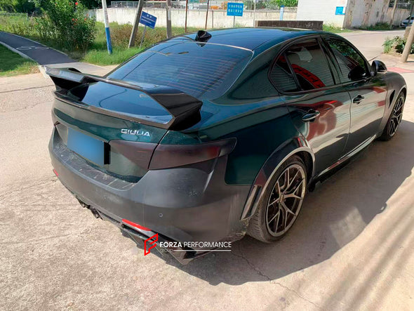Gran Turismo Alleggerita Modificata GTAM style BODY KIT for ALFA ROMEO GIULIA 952 2015-2022

BODY KIT for ALFA ROMEO GIULIA 952 2015-2022

Set includes:

Front Bumper
Front Lip

Front Fenders
Hood
Side skirts

Rear fender flares

Rear bumper
Rear Spoiler
Rear deck lid spoiler
Exhaust system with tips

Material: FRP Fiberglass + Carbon fiber