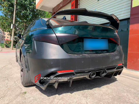 Gran Turismo Alleggerita Modificata GTAM style BODY KIT for ALFA ROMEO GIULIA 952 2015-2022

BODY KIT for ALFA ROMEO GIULIA 952 2015-2022

Set includes:

Front Bumper
Front Lip

Front Fenders
Hood
Side skirts

Rear fender flares

Rear bumper
Rear Spoiler
Rear deck lid spoiler
Exhaust system with tips

Material: FRP Fiberglass + Carbon fiber