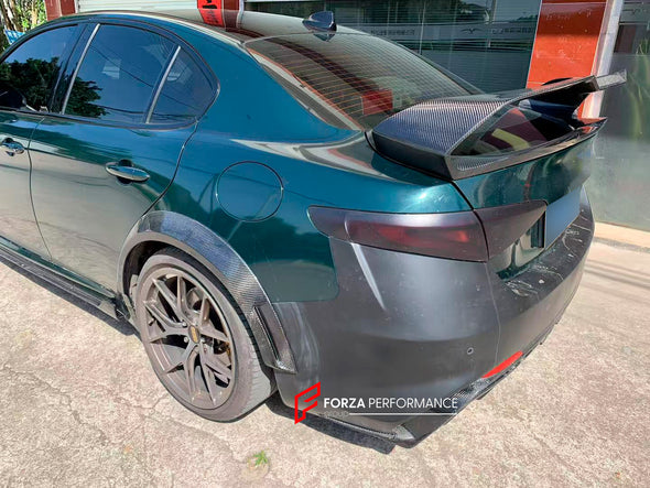 Gran Turismo Alleggerita Modificata GTAM style BODY KIT for ALFA ROMEO GIULIA 952 2015-2022

BODY KIT for ALFA ROMEO GIULIA 952 2015-2022

Set includes:

Front Bumper
Front Lip

Front Fenders
Hood
Side skirts

Rear fender flares

Rear bumper
Rear Spoiler
Rear deck lid spoiler
Exhaust system with tips

Material: FRP Fiberglass + Carbon fiber