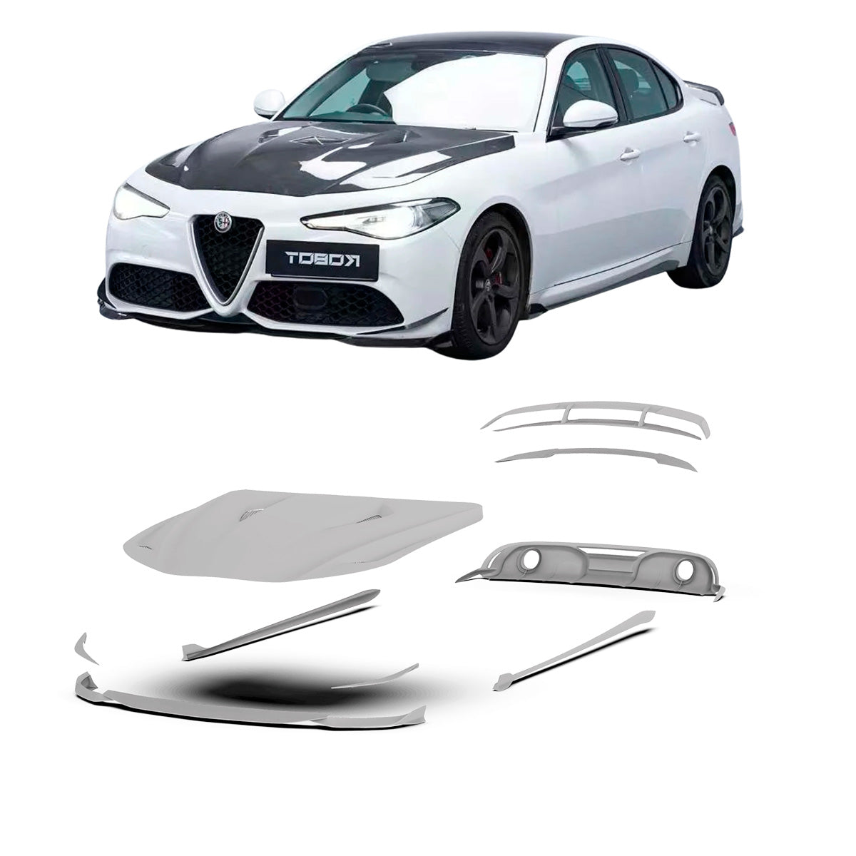 CARBON BODY KIT for ALFA ROMEO GIULIA TYPE 952 FACELIFT 2023+

Set includes:

Front Lip
Front Bumper Canards

Hood / Bonnet

Side Skirts

Rear Spoiler ( 2 options )

Rear Diffuser

Material: Wet Carbon with Fiberglass

NOTE: Professional installation is required.

Why “Contact Us for Pricing”?

We don’t display fixed prices because our goal is to offer you the most competitive deal possible. Product costs often decrease over time, and by requesting a quote, you’ll receive our most up-to-date price on market