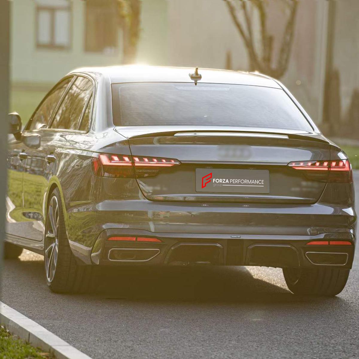 CARBON BODY KIT for AUDI A4 S4 B9 2019 - 2025 FORZA PERFORMANCE Custom fit Dry Carbon Achen Cybe Achencybe Design Style
Set includes:

Front Lip
Rear Diffuser (A4 version or S4 four-outlet exhaust version — specify your model)
Rear Spoiler
Material: Carbon

NOTE: Professional installation is required.